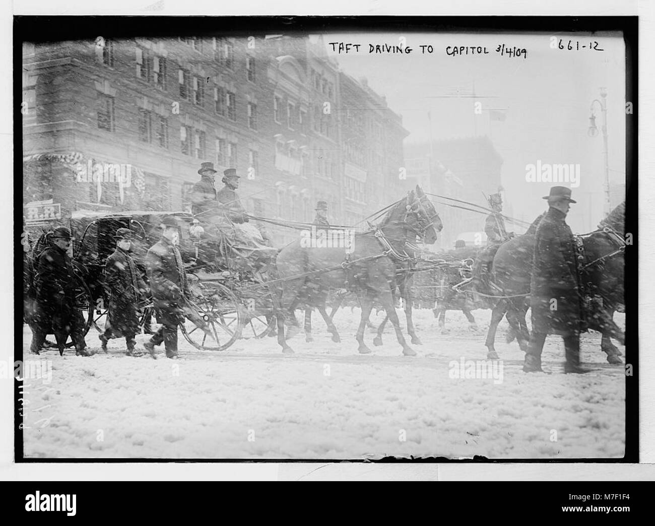 President William Howard Taft is seen in a carriage en route to the U.S ...
