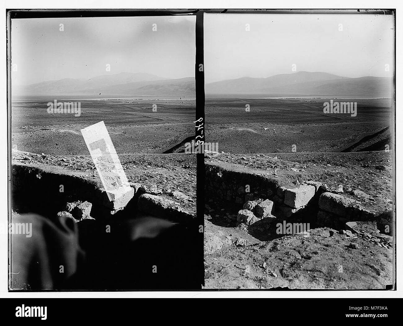 The Jordan Valley north of Lake Galilee. Lake Huleh from Hazor. LOC