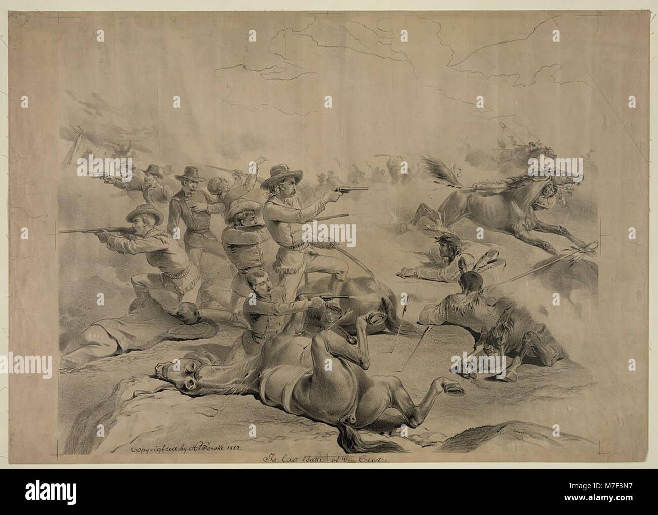 A depiction of the final battle involving General George Armstrong ...