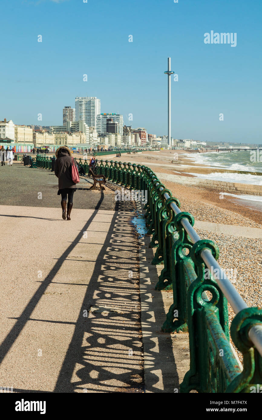 The seafront of Brighton and Hove, England. Stock Photo