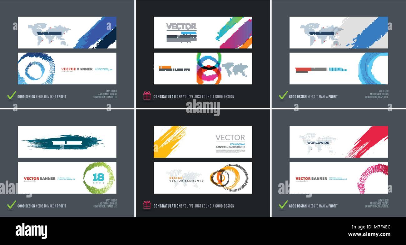 Abstract vector set of modern horizontal website banners Stock Vector ...