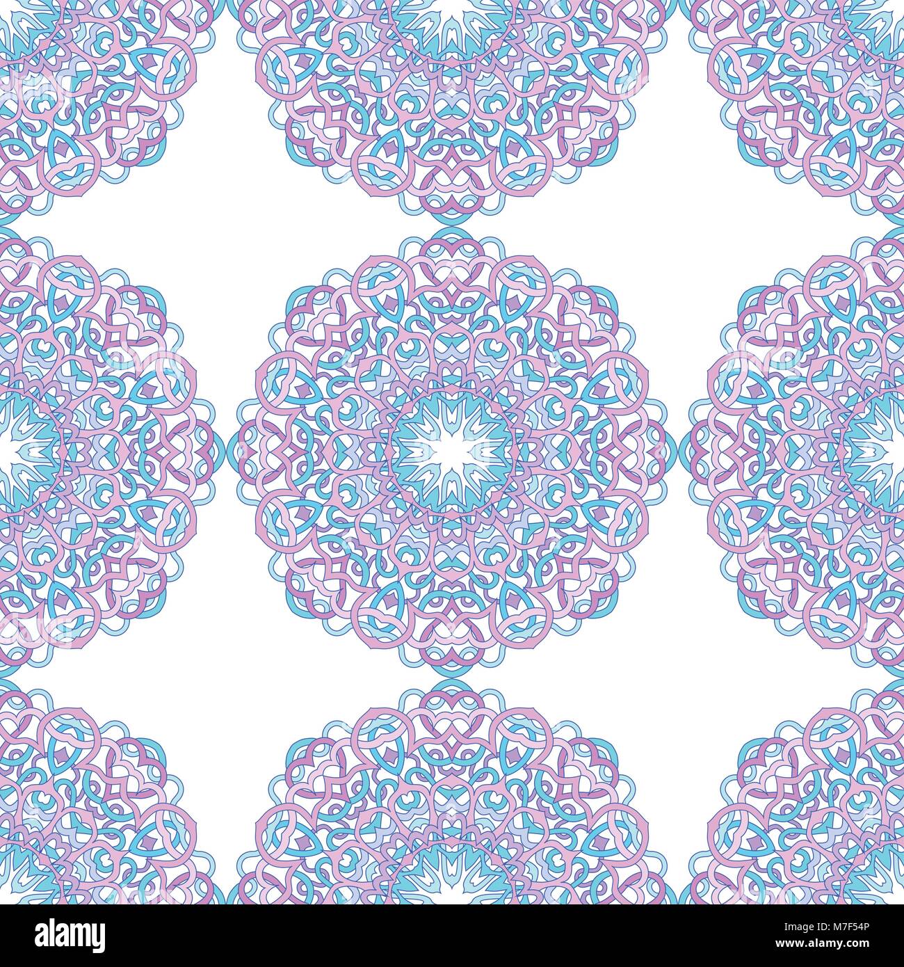 vector seamless pattern of round abstract mandalas Stock Vector Image ...