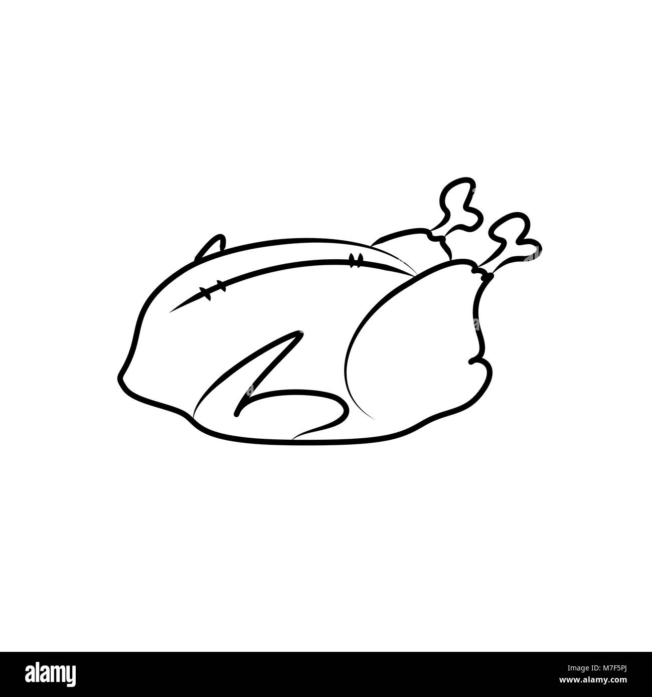 Vector thanksgiving turkey. Hand drawn sketch turkey Stock Vector Image ...