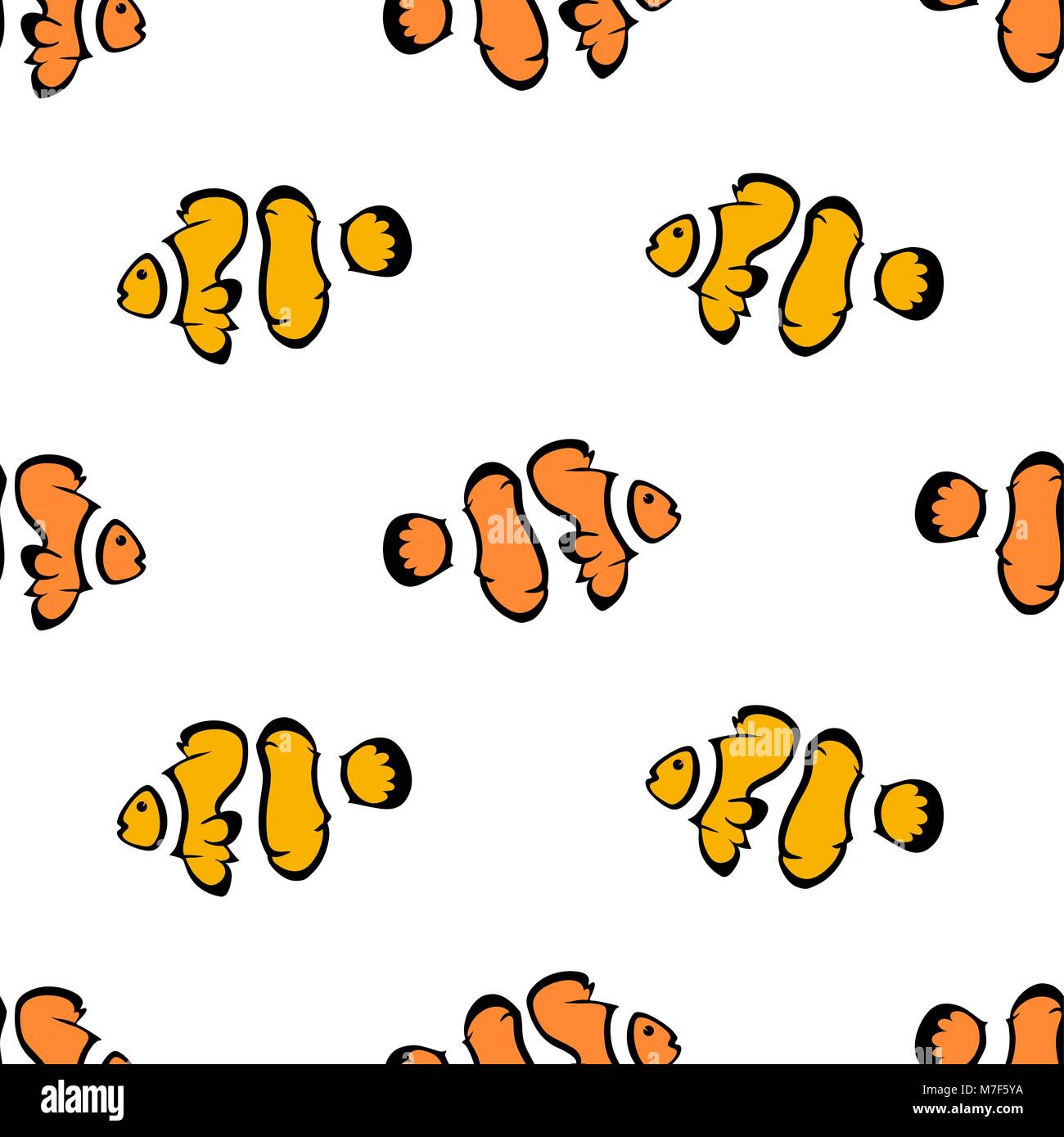 Vector seamless pattern of simple clown fishes. Marine background Stock ...