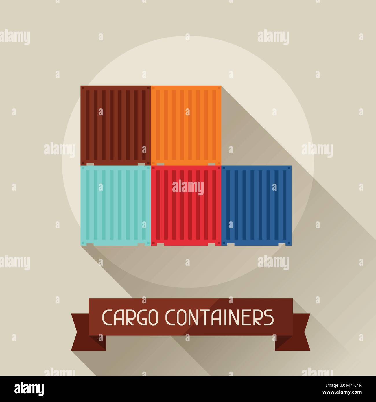 Cargo containers icon on background in flat design style Stock Vector ...