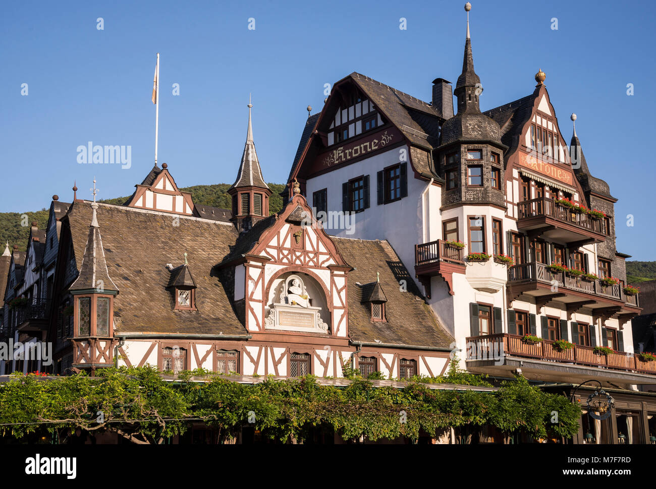 Hotel Krone, Assmannshausen, Rheingau, Hessen, Deutschland, Europa Stock Photo