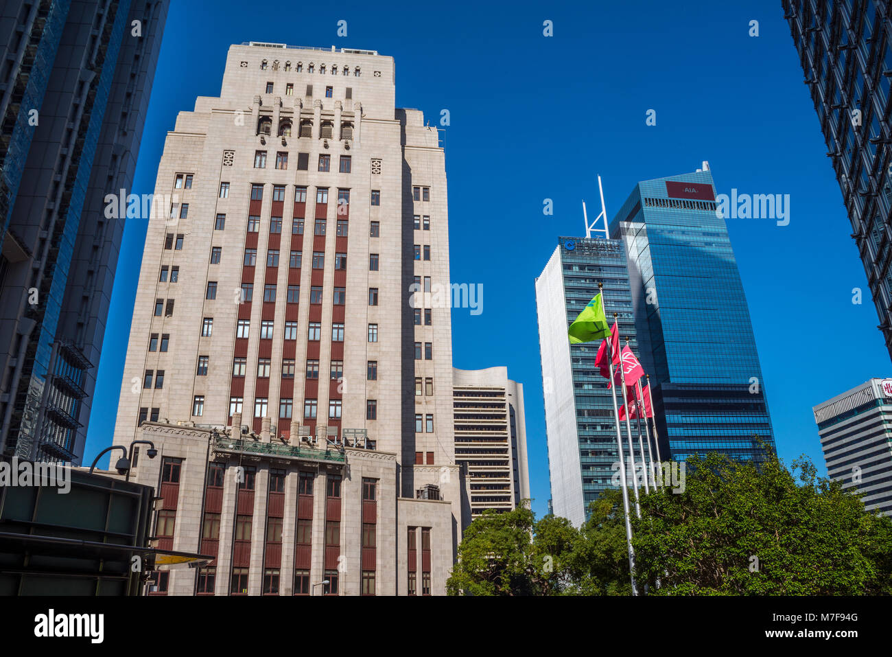 Bank of China Building and Central Business District, Hong Kong Stock Photo