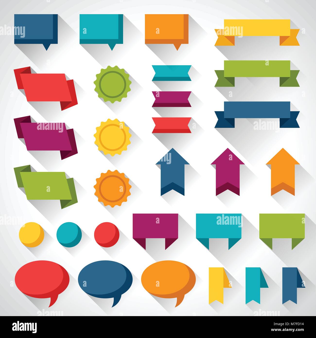 Set of flat design elements banners and tags Stock Vector Image & Art ...