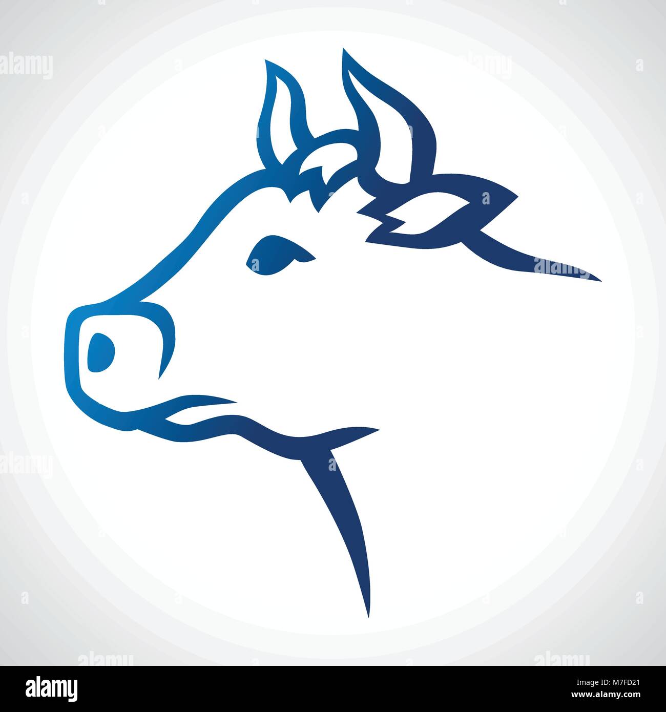 Cow head silhouette emblem design on white background Stock Vector Image \u0026  Art - Alamy, image size:1300x1390