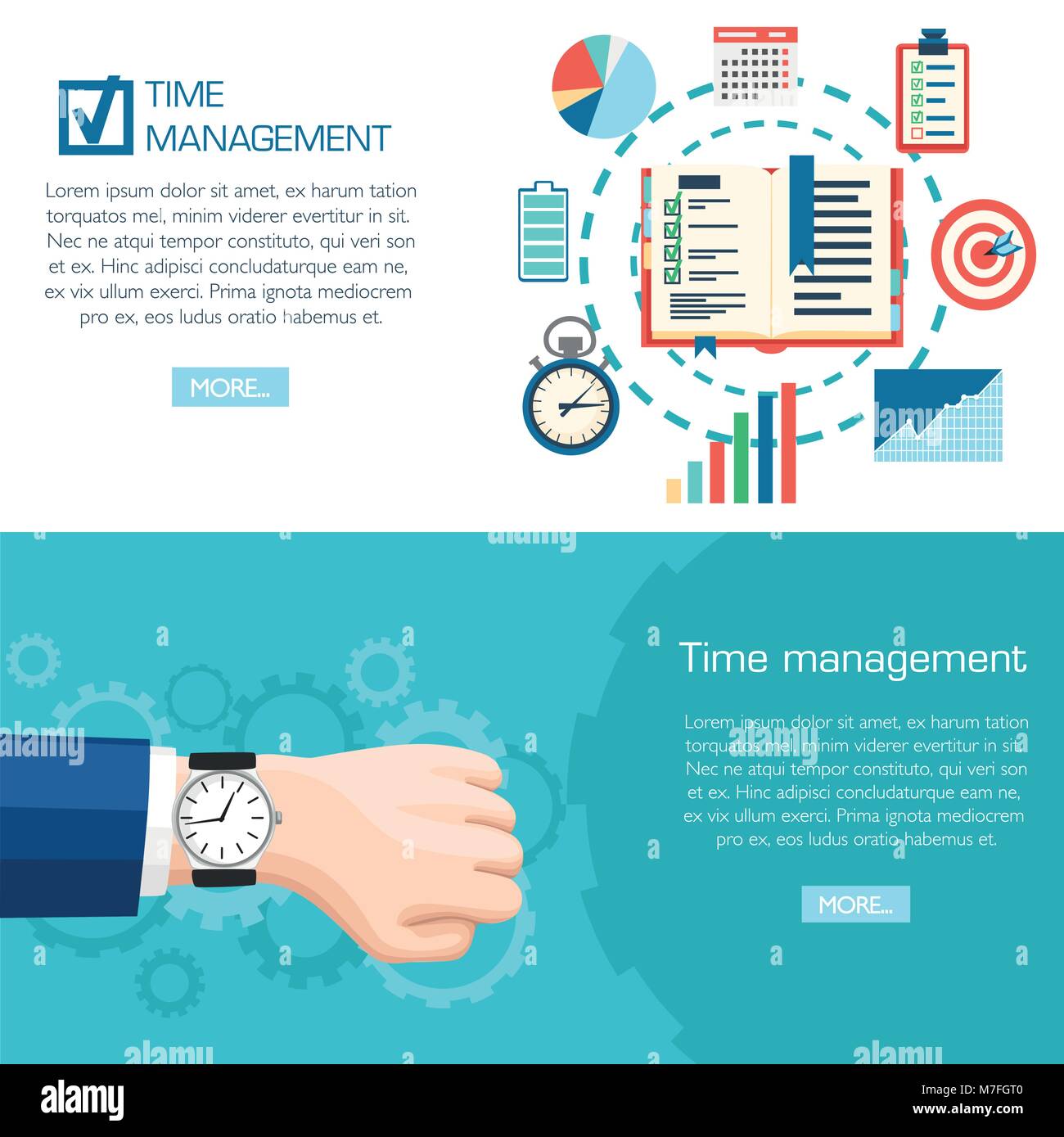 Time management planning concept. Wrist watch on hand. Planning, time