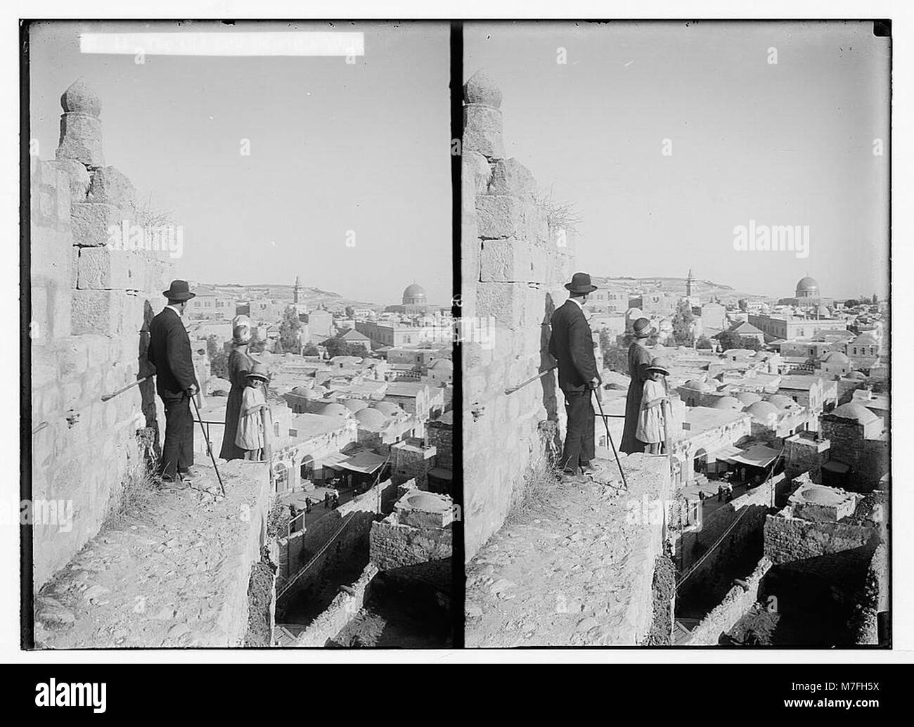 The rampart walk, on city wall (Jerusalem). The Old City from the wall