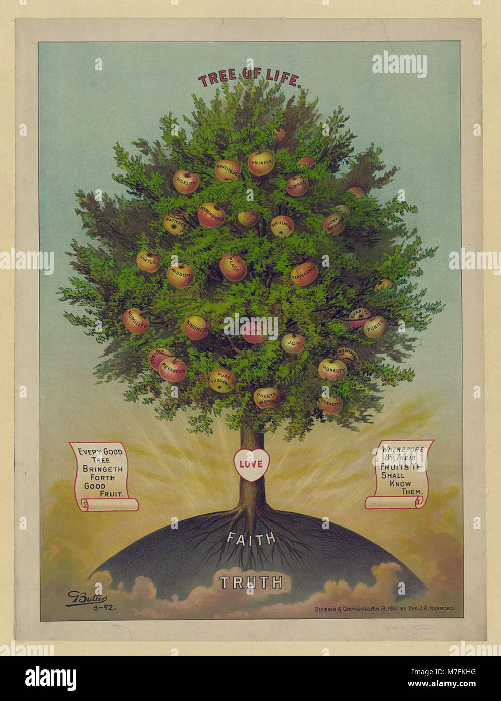 A design titled 'Tree of Life' by G. Butters, created by Rev. J.A ...