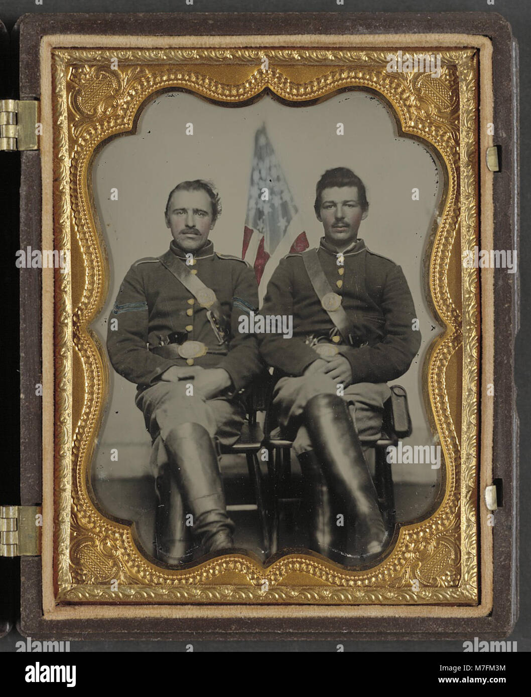 This photo features two unidentified soldiers in Union uniforms ...