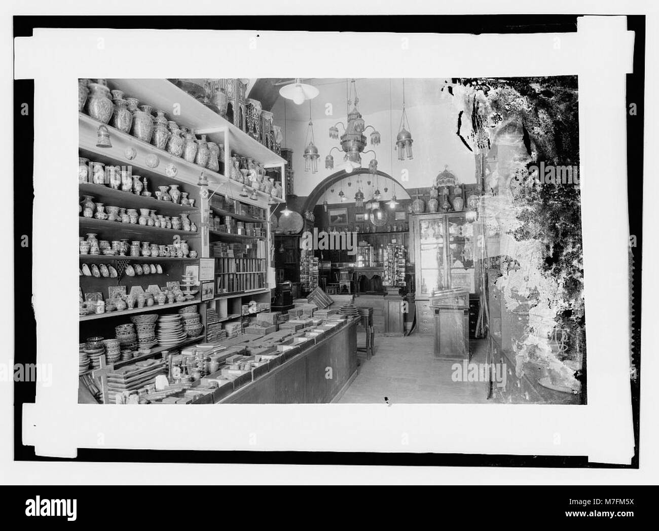 Typical oriental store, faience and brass articles. LOC matpc.14399