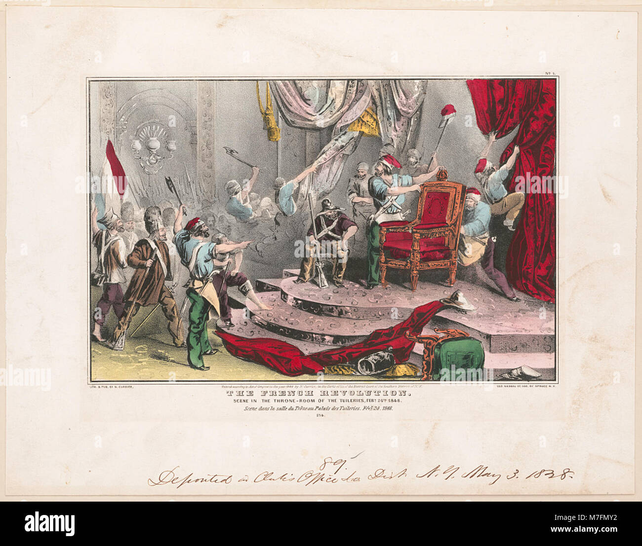 This artwork illustrates a scene from the French Revolution in the ...