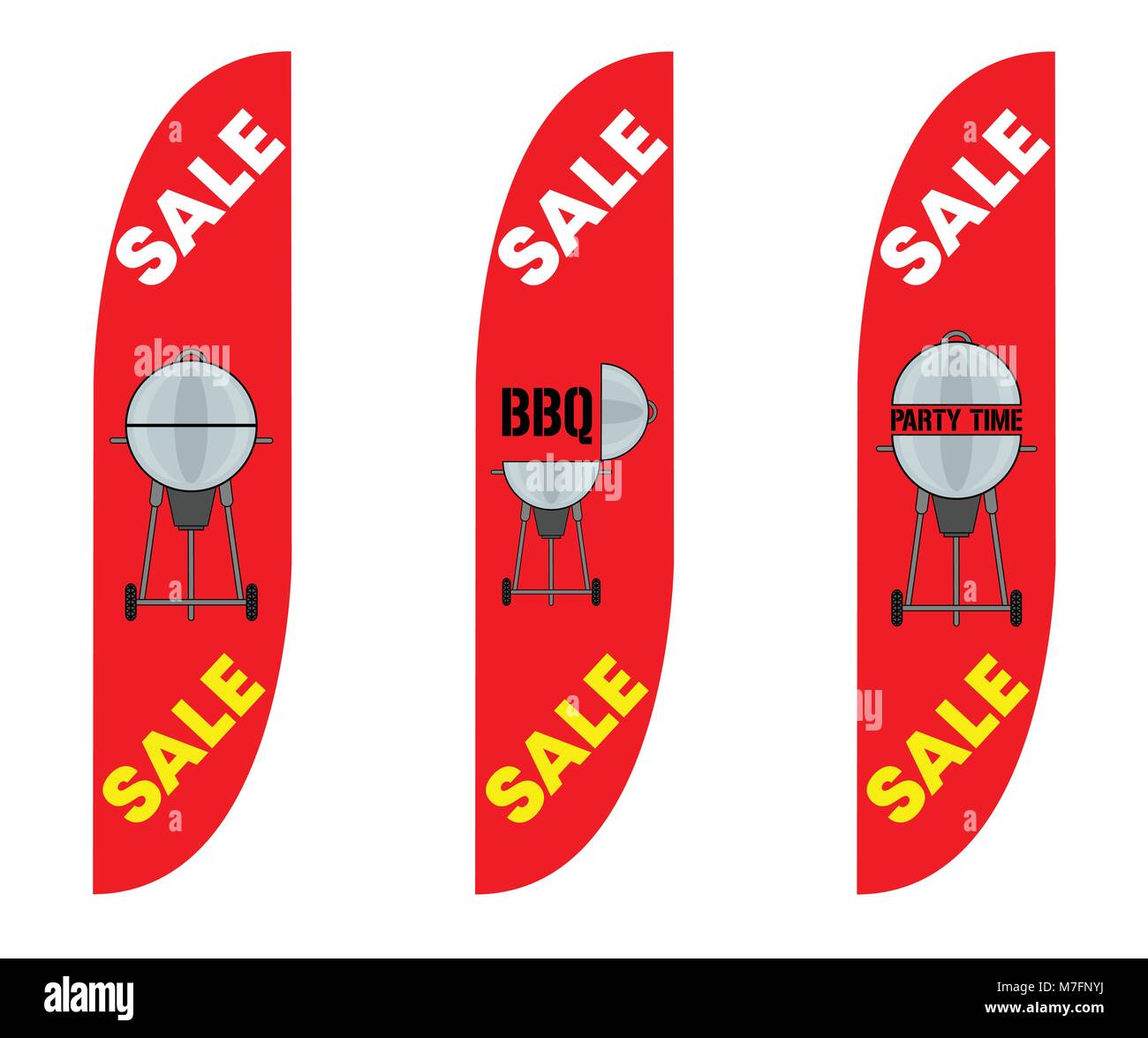 Convex Feather Flags for BBQ Party Sale. All the objects are in ...