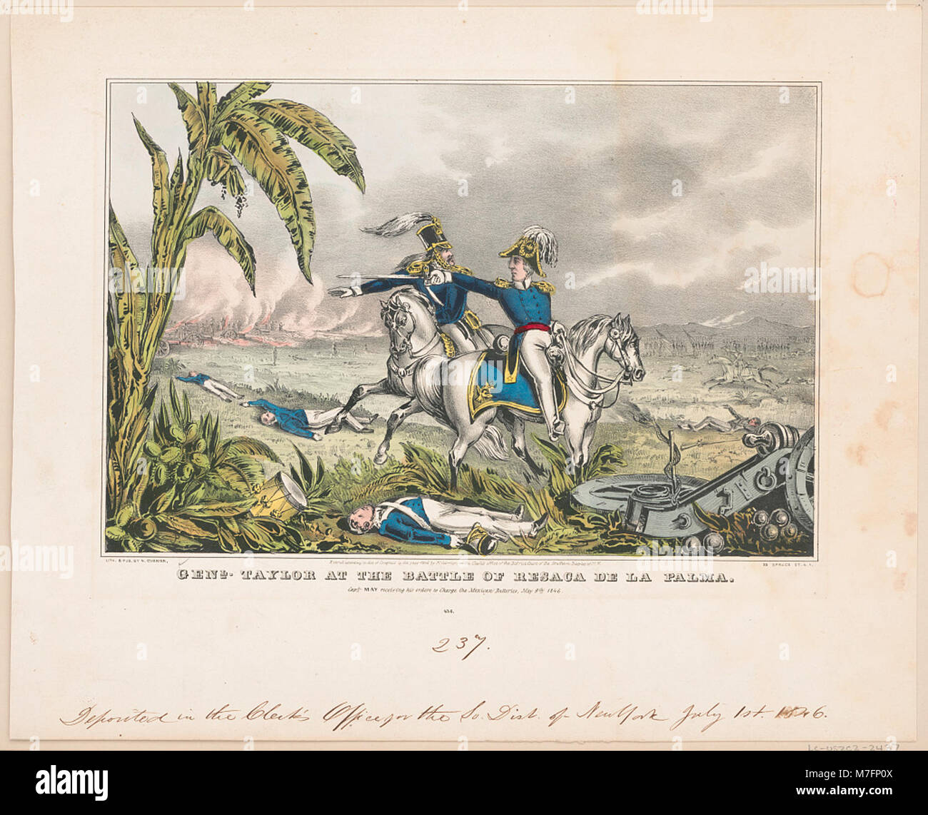 Genl. Taylor at the battle of Resaca de la Palma Capt. May receiving his orders to charge the Mexican batteries, May 9th 1846. LCCN2001700092 Stock Photo