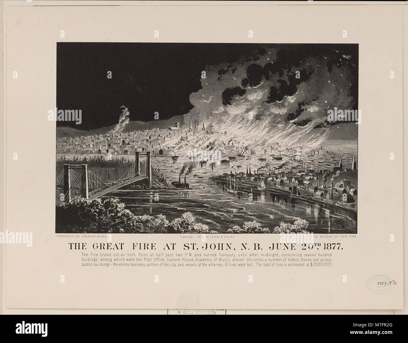 This historical photograph captures the devastation of the Great Fire ...