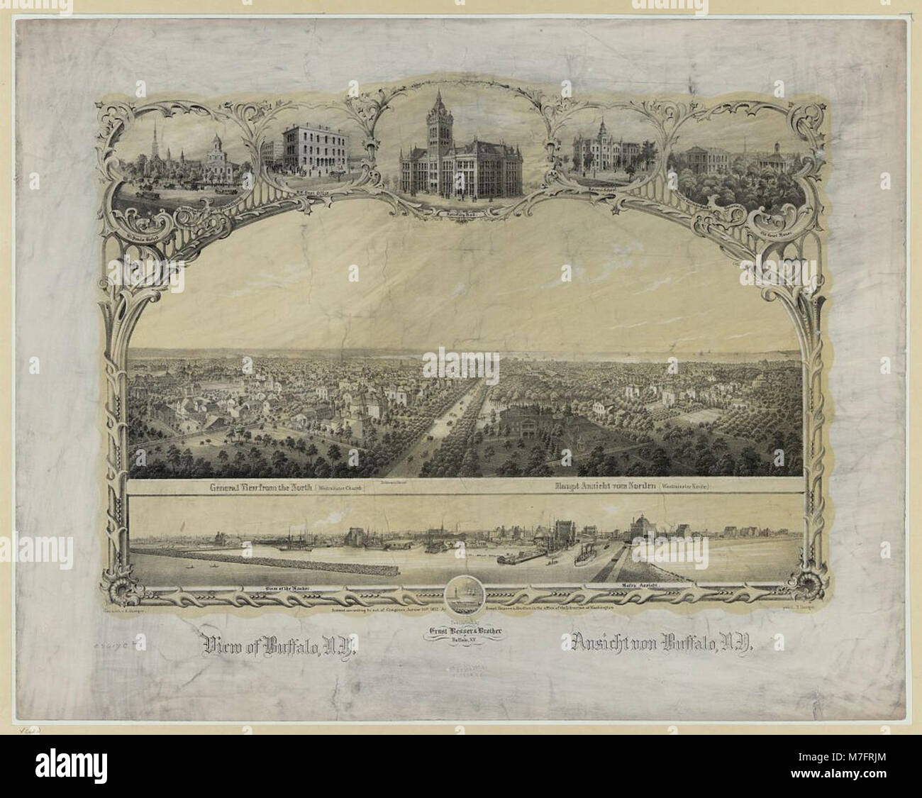 19th century map of new york hi res - This Lithograph Depicts A Historical View Of Buffalo New York The M7FRJM