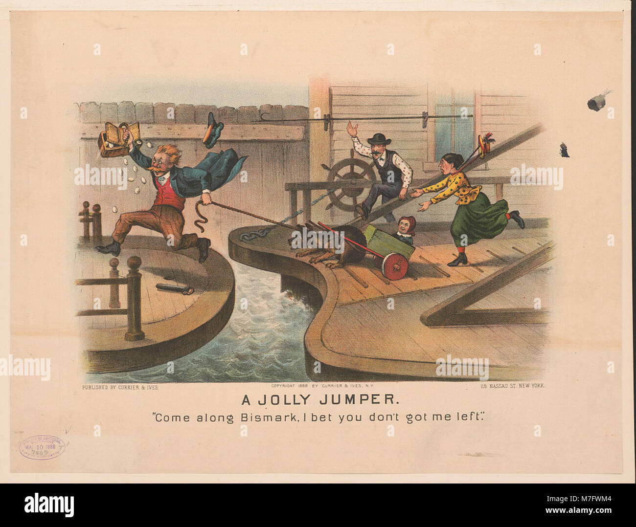 A jolly jumper- 'come along Bismark, I bet you don't got me left.' LCCN2002707691 Stock Photo