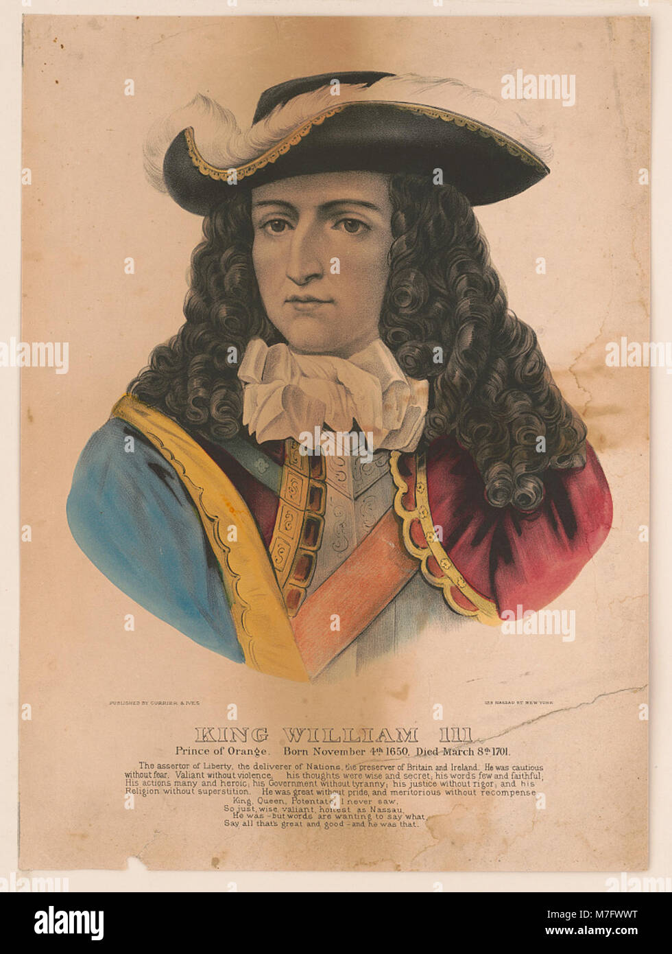 King William III Prince of Orange, born November 4th 1650, died March