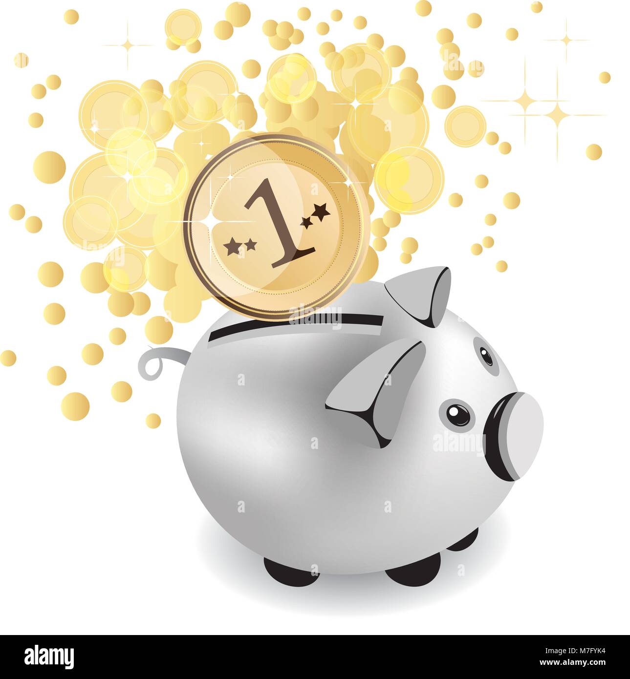 piggy bank and money, vector illustration Stock Vector