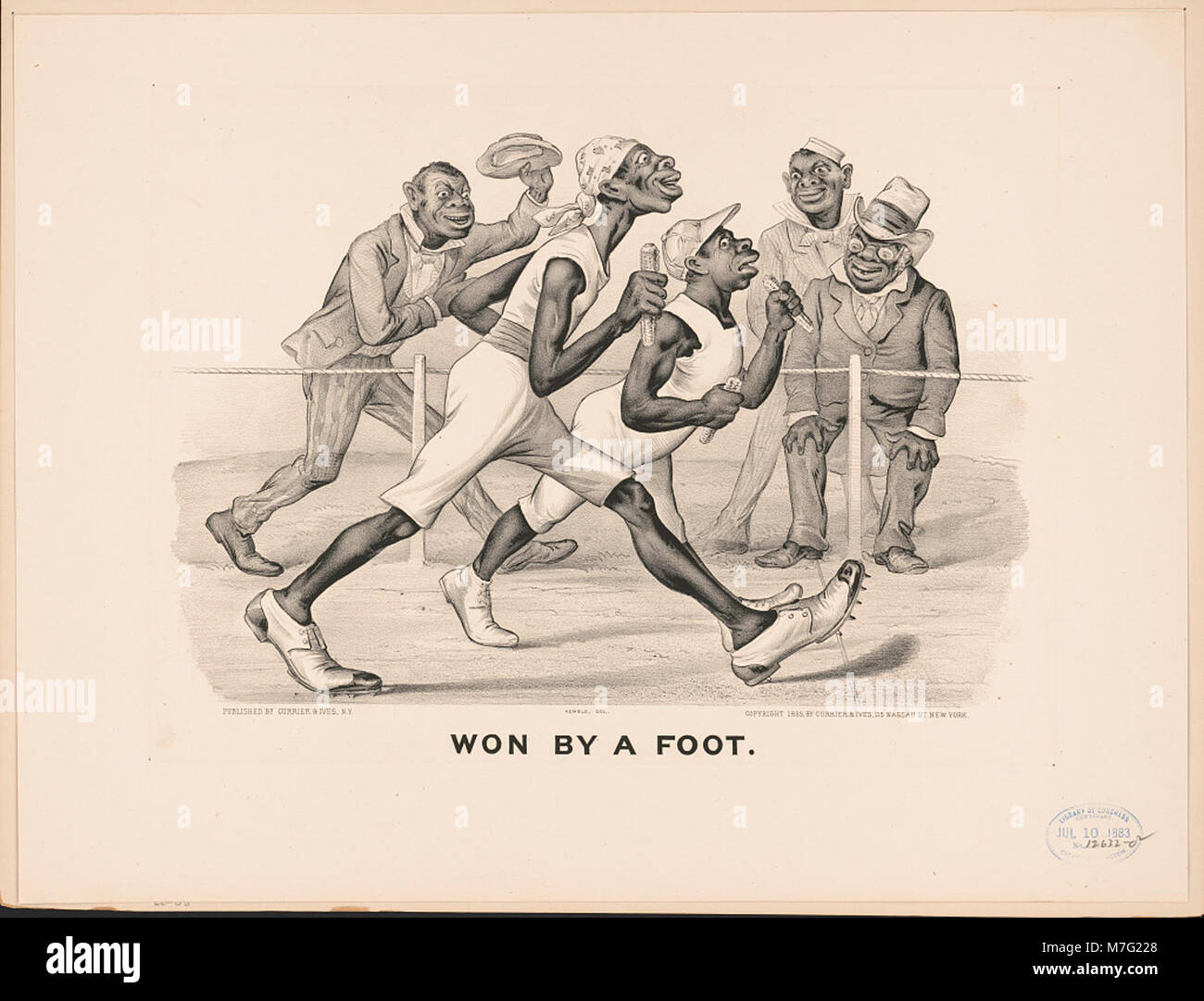 Photograph of a foot race or competition, documenting the moment of ...