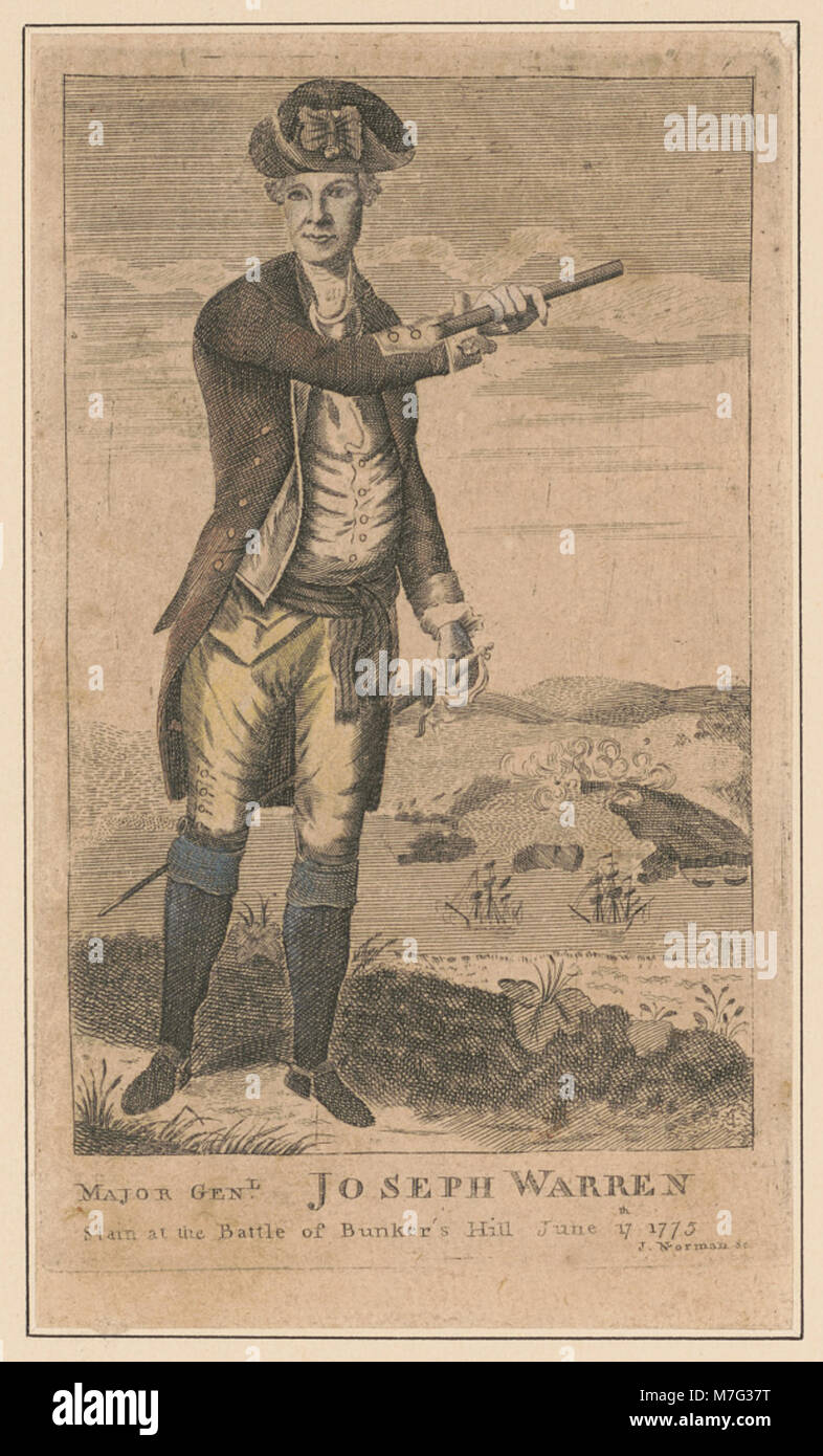Major gen'l. Joseph Warren - slain at the battle of Bunker's Hill June 17th 1775 - J. Norman sc. LCCN2004666667 Stock Photo