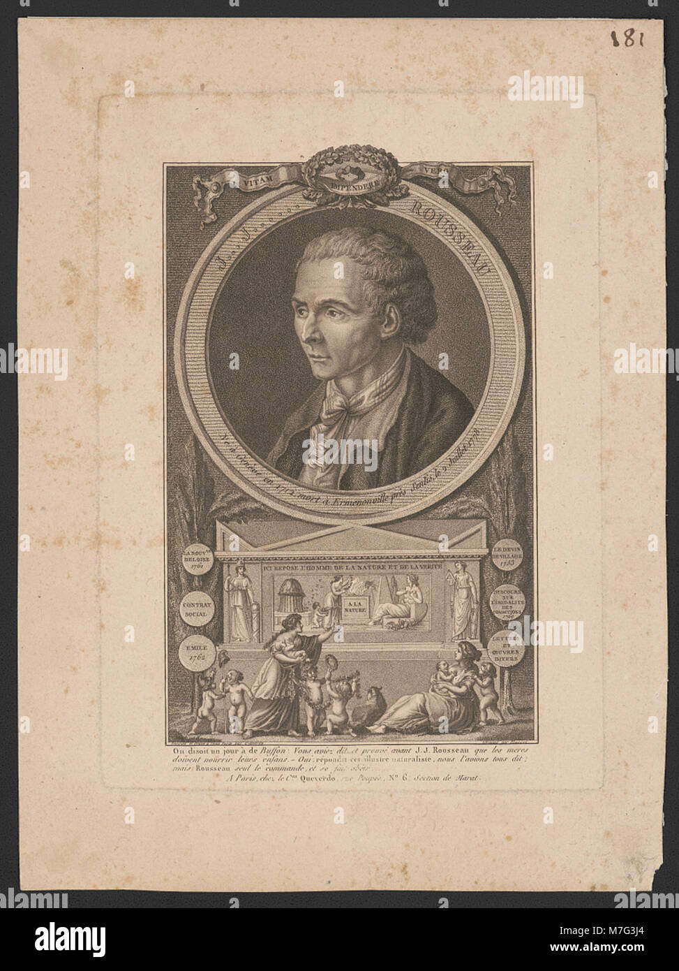 Portrait of Jean-Jacques Rousseau, the influential Swiss philosopher ...