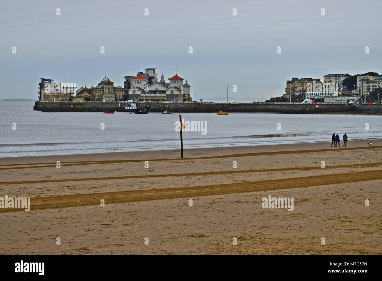 Knightstone Island from the beach in Weston-super-Mare, Somerset Stock Photo