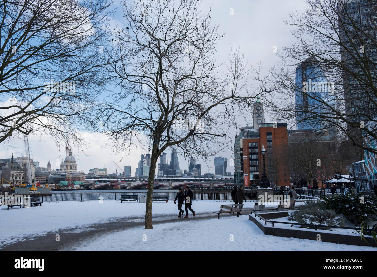 Snow fall in London winter 2018 Stock Photo Alamy