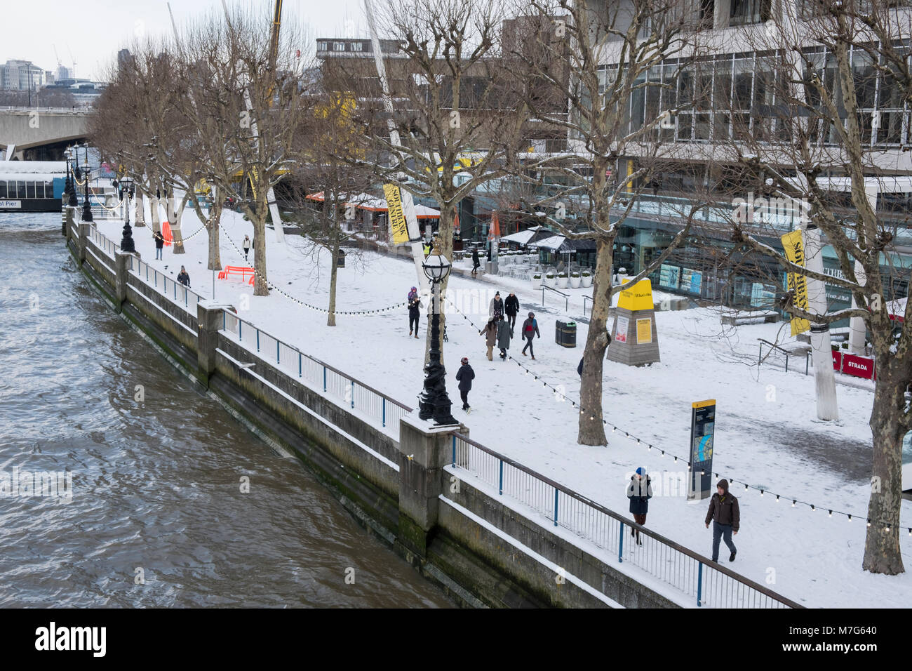 Snow fall in London winter 2018 Stock Photo