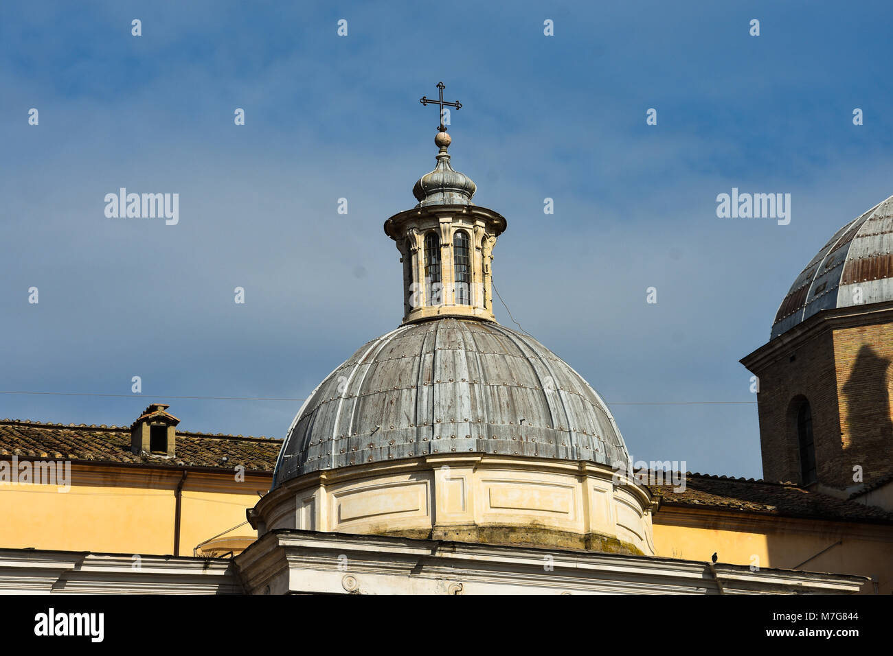 Dome at the Piazza del Popolo (People's Square). Rome, Italy Stock Photo
