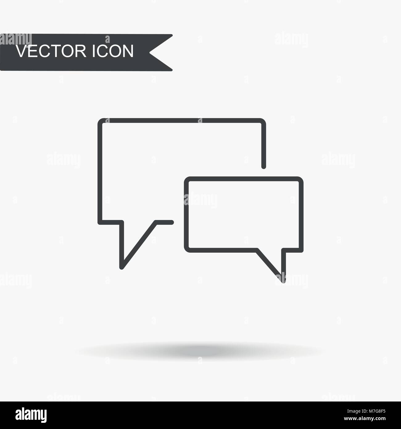 Modern and simple vector illustration of two dialog boxes. Flat image
