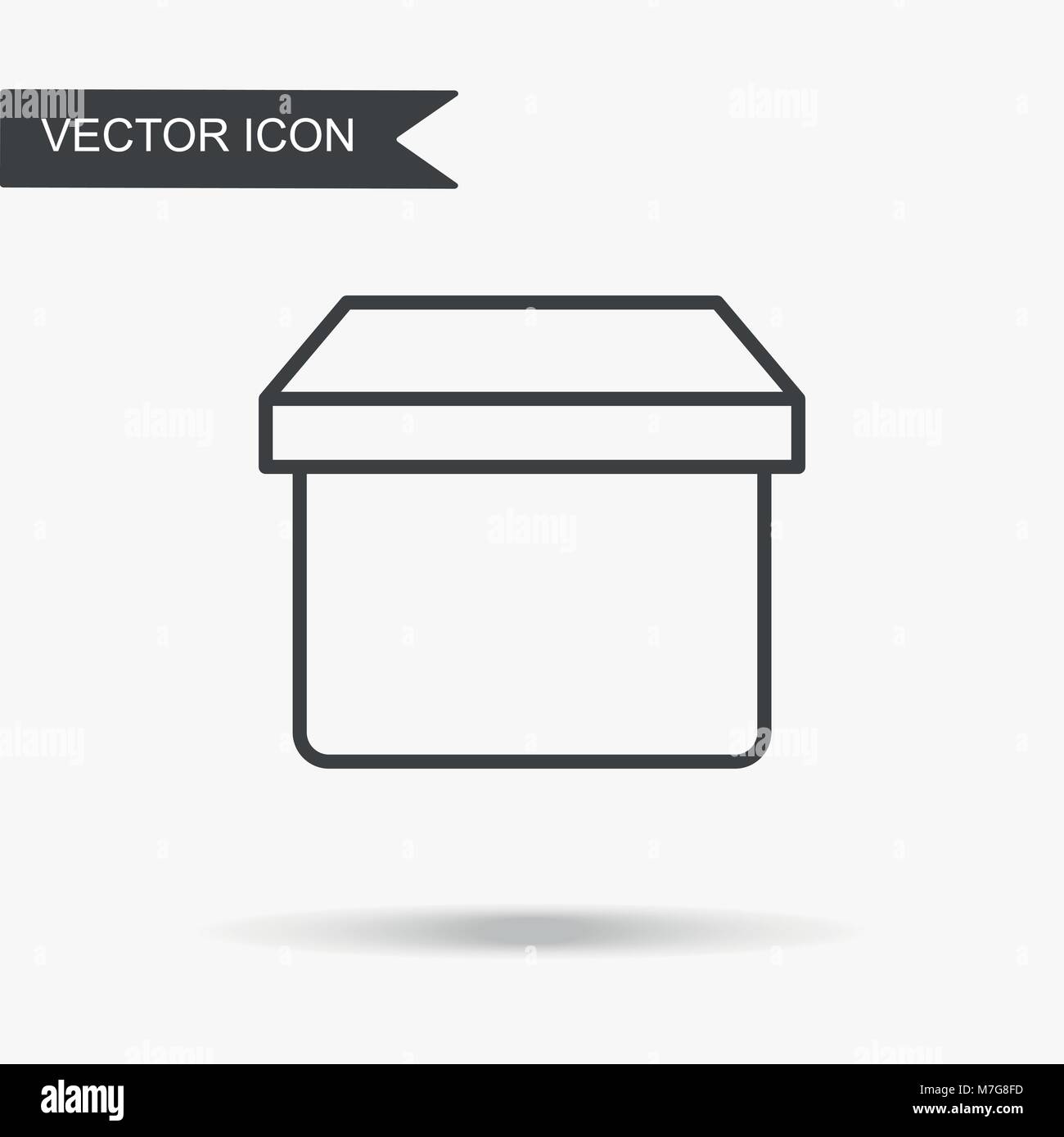 Modern and simple vector illustration box icon. Flat image with thin ...