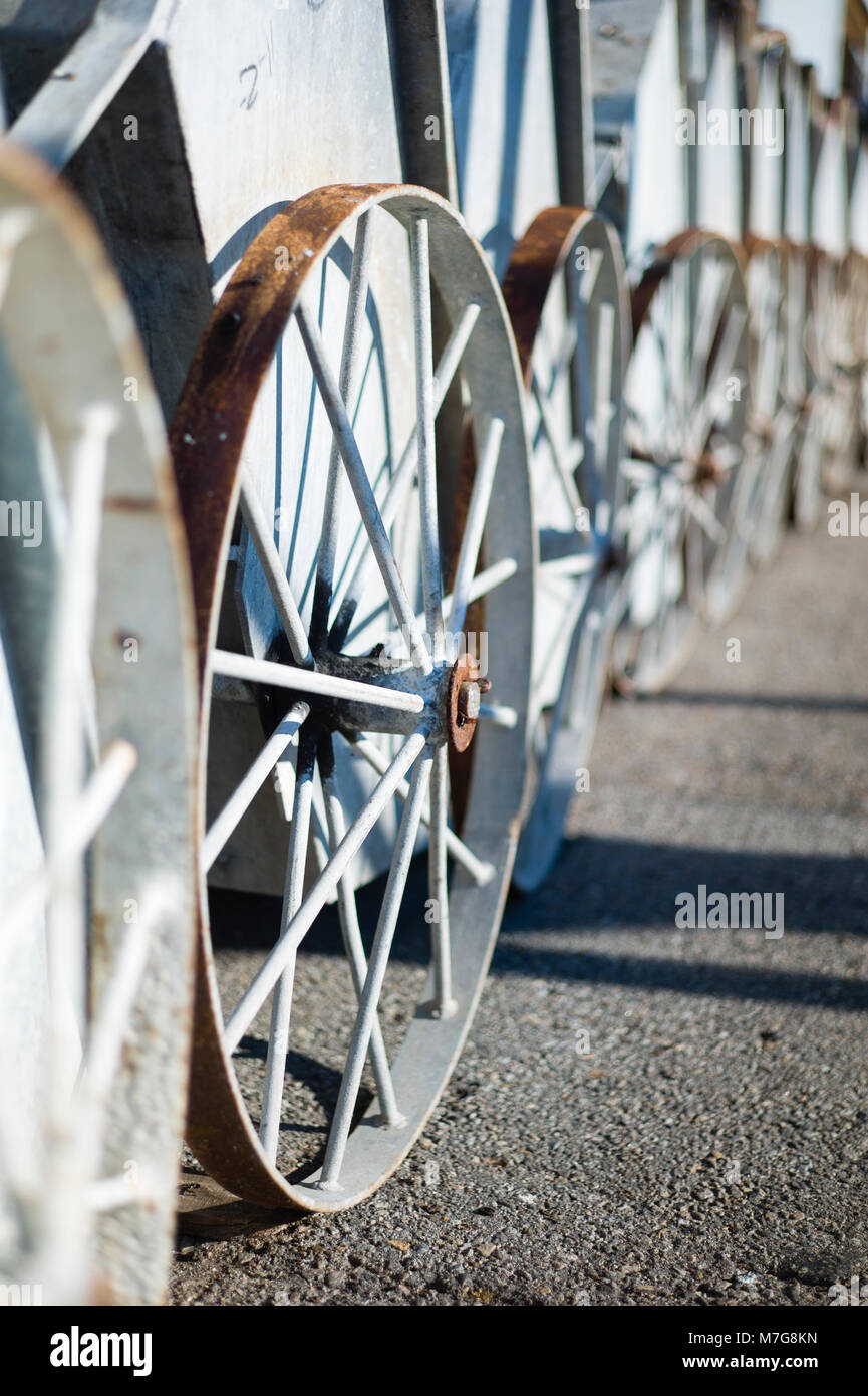 Cart wheels Municipal Wharf Monterey California USA Stock Photo