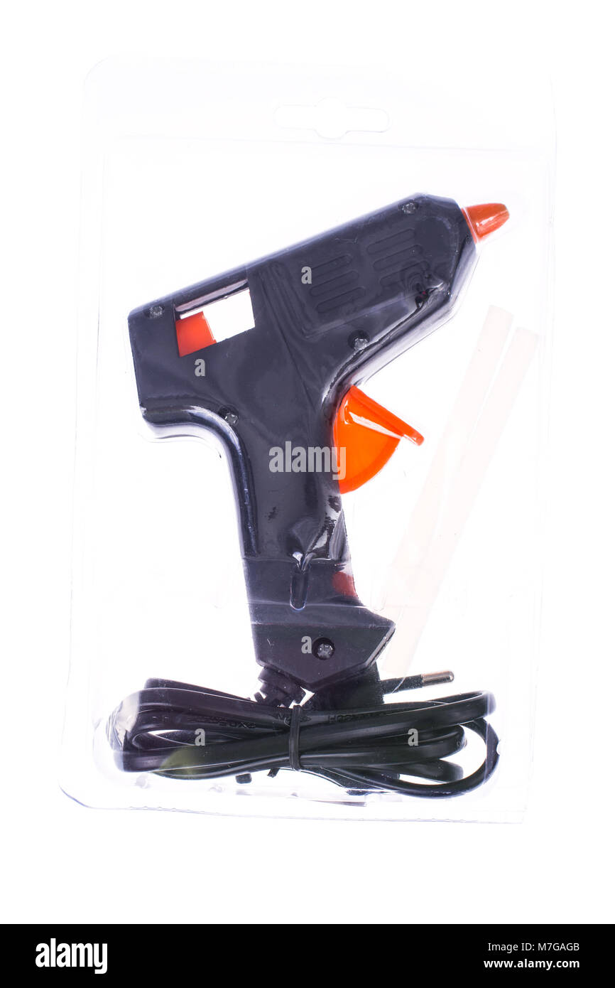 Hotmelt gun, construction tools Stock Photo Alamy