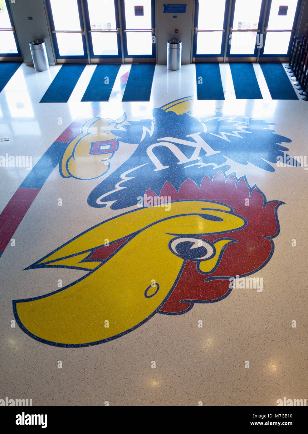 Jayhawk Inlaid On Entrance Floor At Allen Field House Lawrence