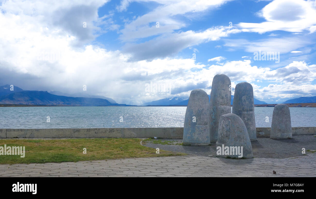 Monumento de la Mano, Puerto Natales, Chile Stock Photo