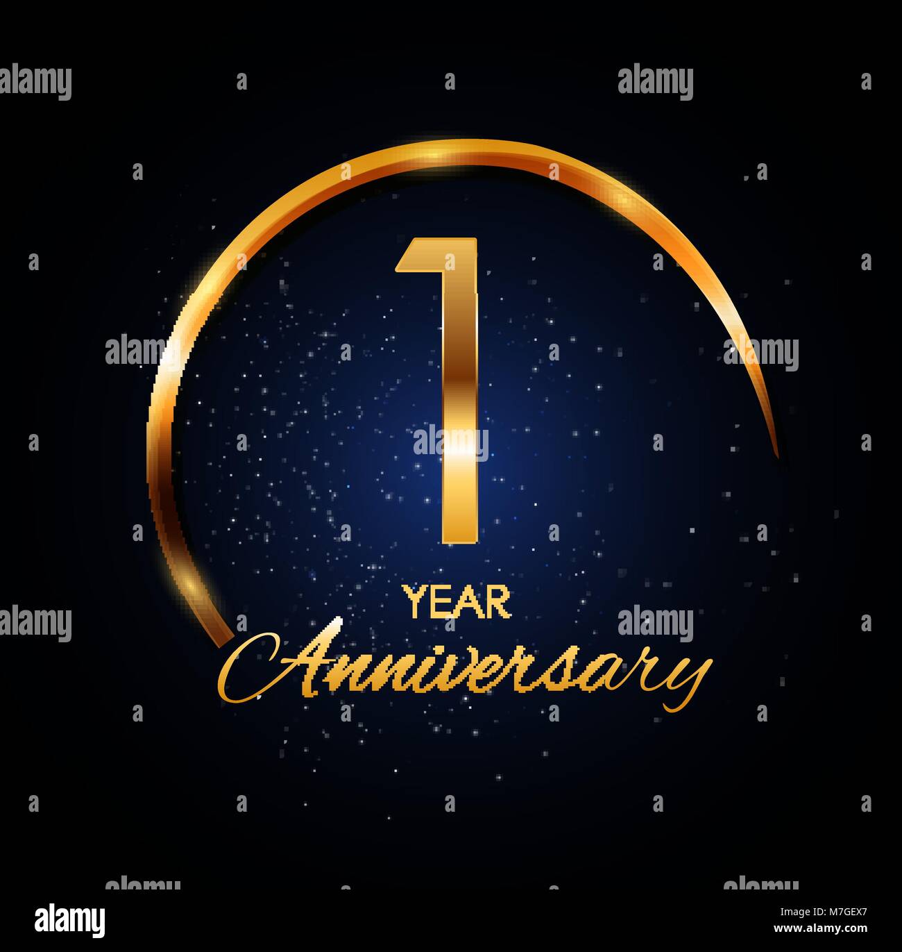 Template Logo 1 Year Anniversary Vector Illustration Stock Vector