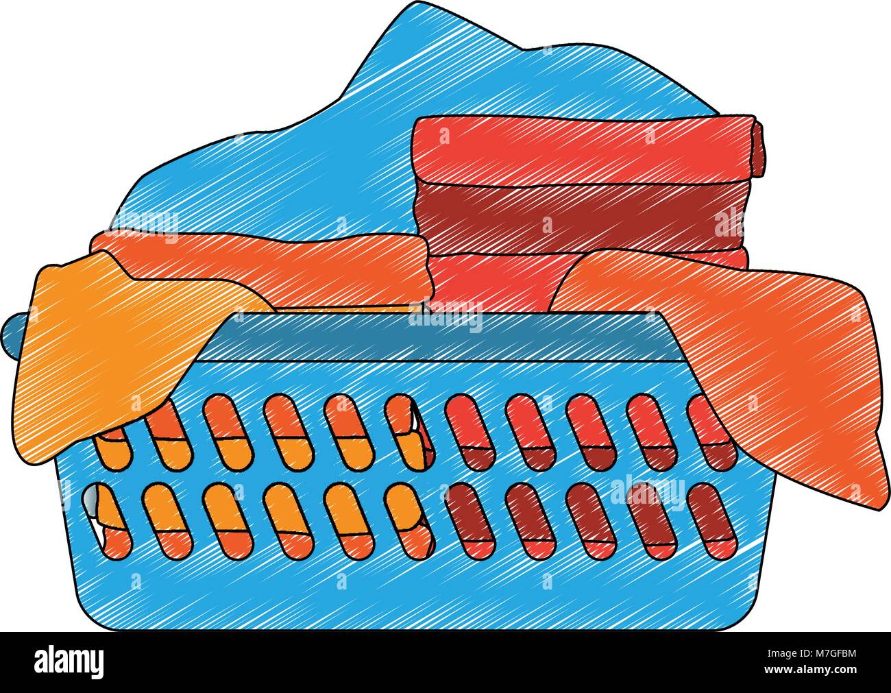 Clothes in basket vector illustration graphic design Stock Vector