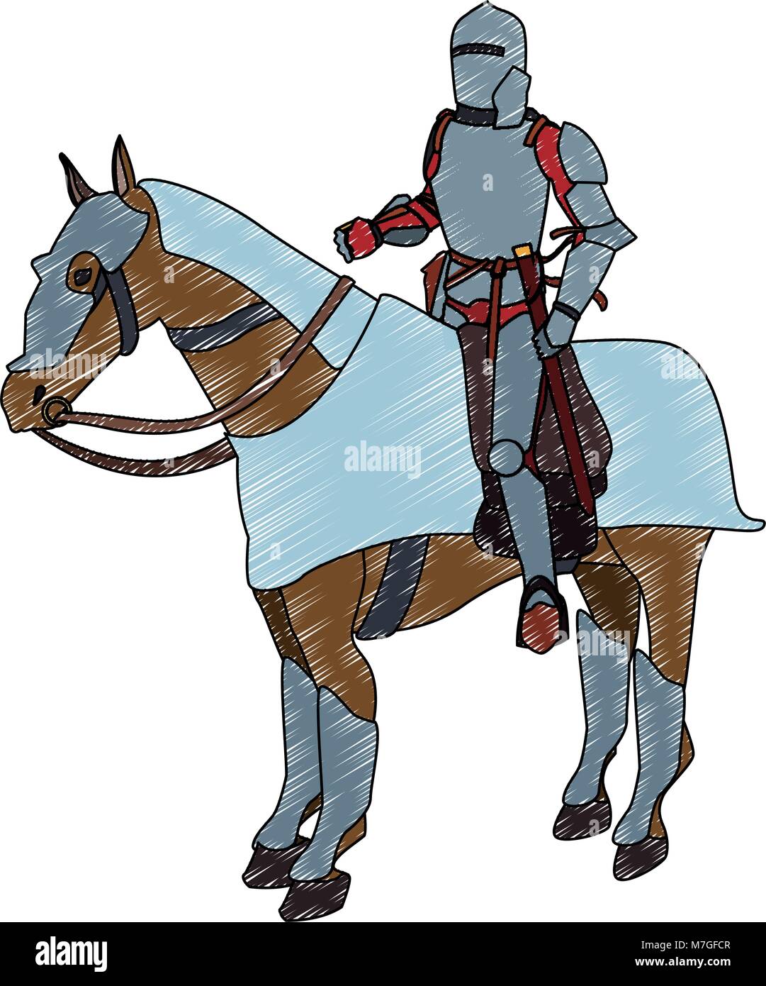 Medieval warrior on horse vector illustration graphic design Stock ...