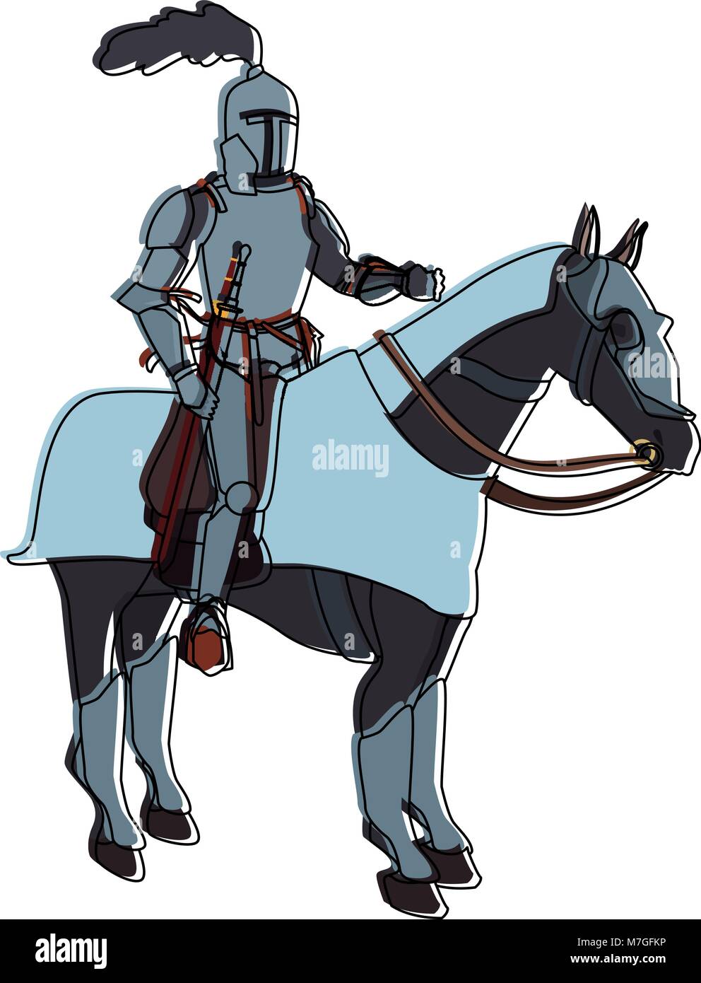 Medieval warrior on horse vector illustration graphic design Stock ...