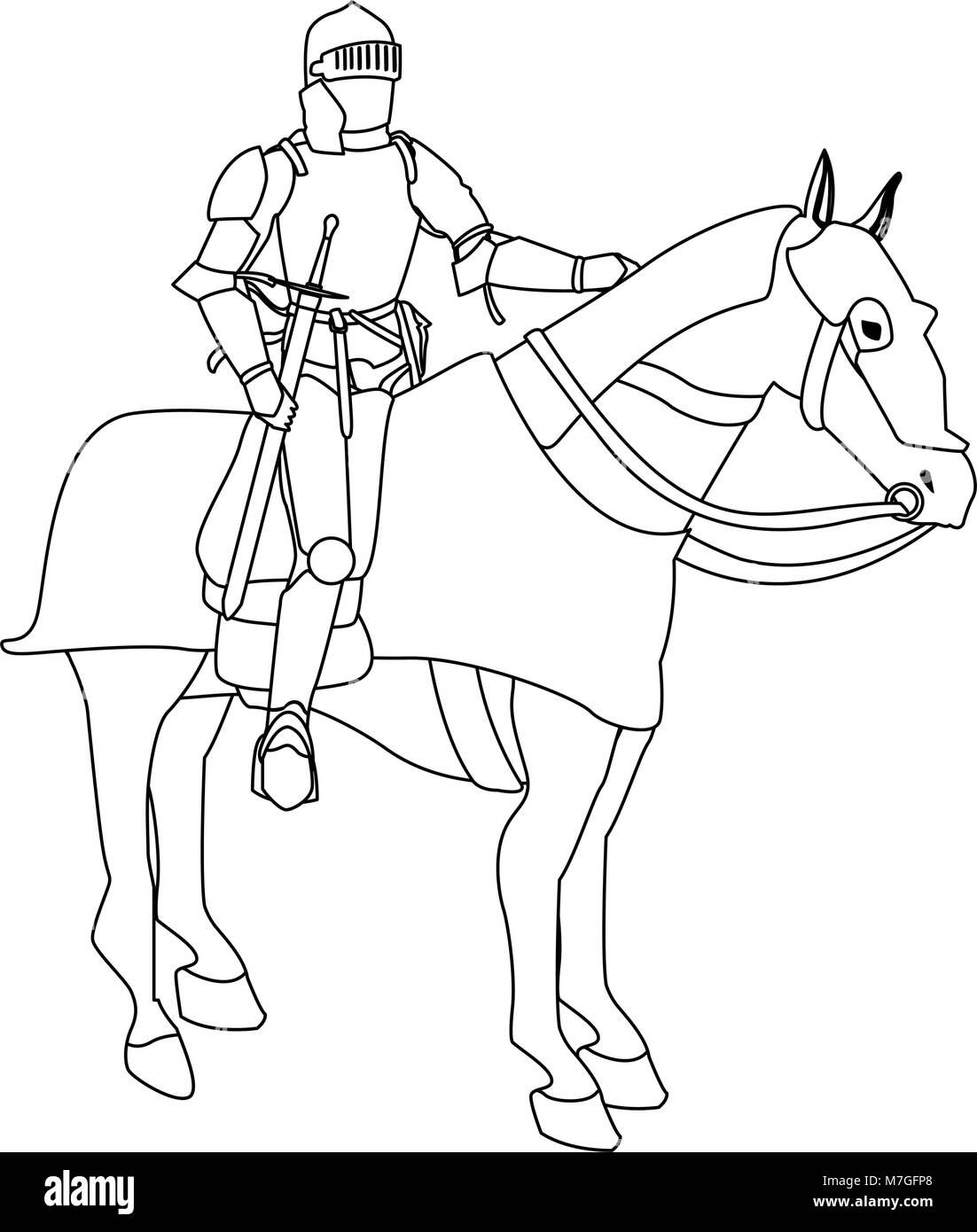 Medieval warrior on horse vector illustration graphic design Stock ...