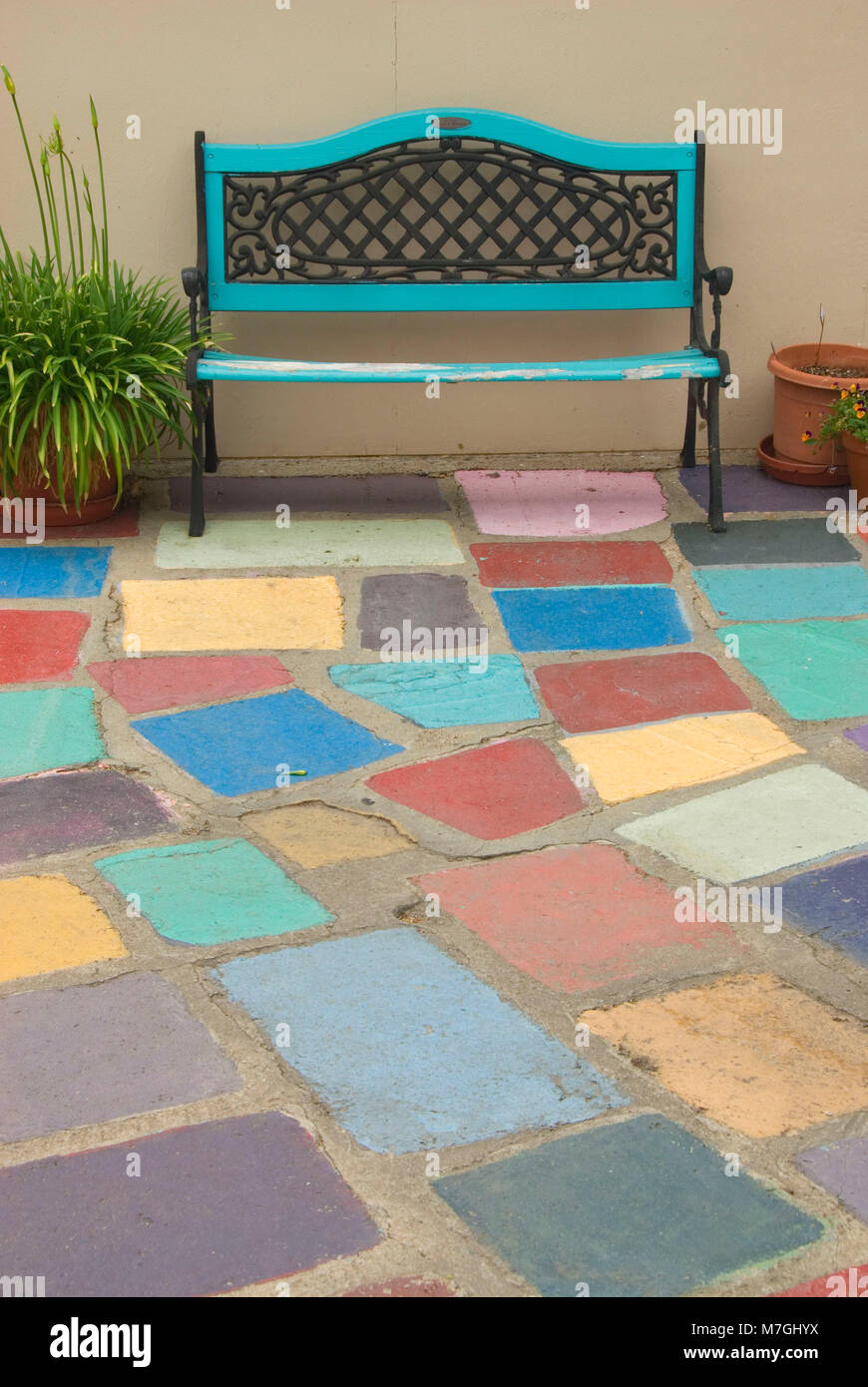 Spanish Art Village painted walk, Balboa Park, San Diego, California