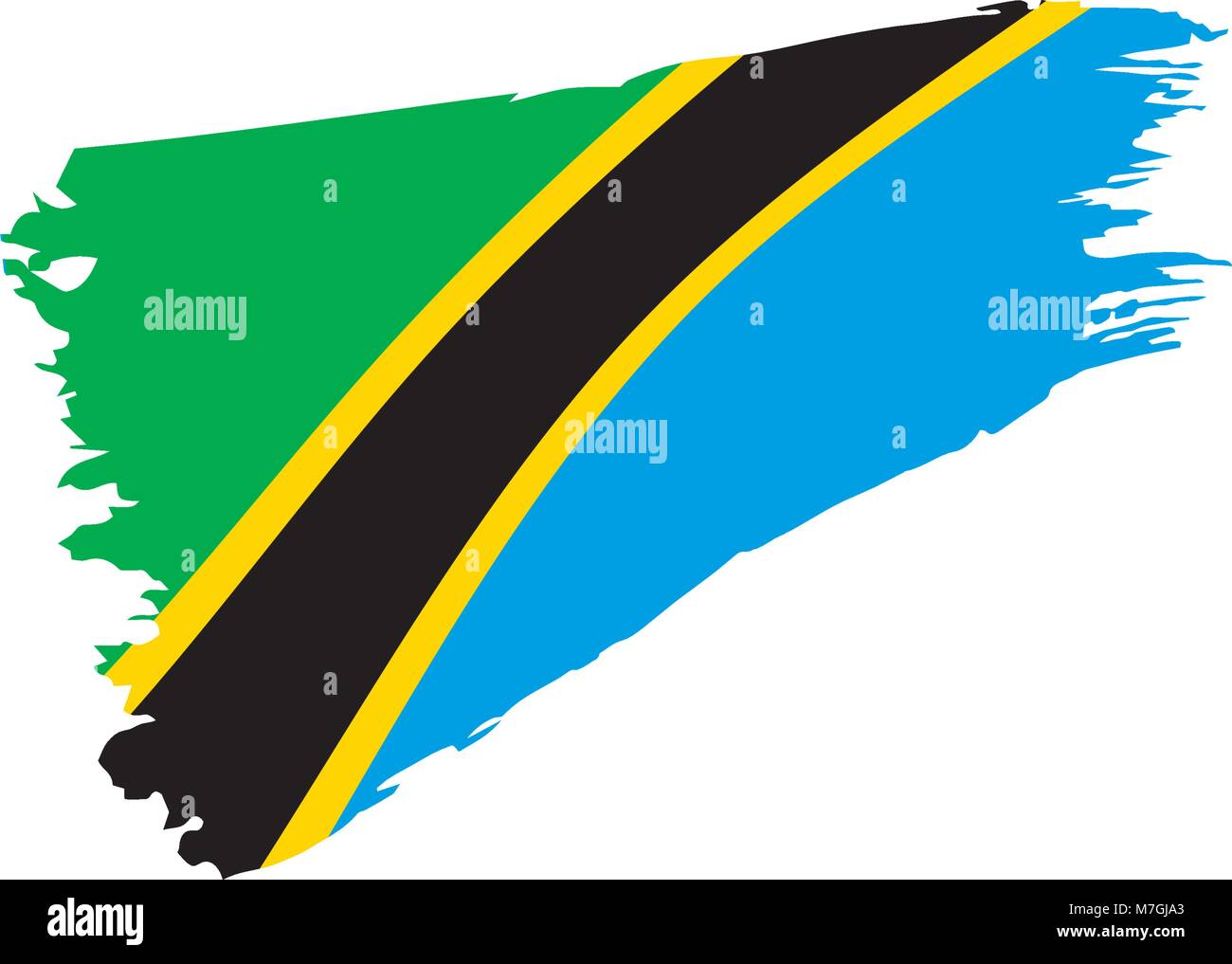 Tanzania flag, vector illustration Stock Vector