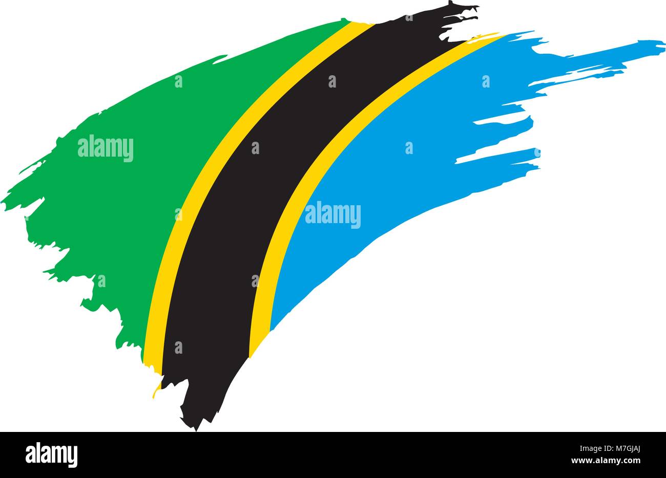 Tanzania flag brush stroke Stock Vector Images - Alamy