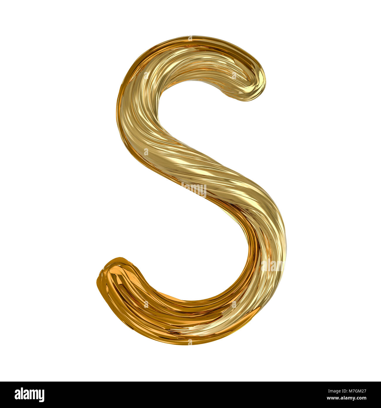 Image of gold color alphabet isolated on white. 3D rendering Stock Photo