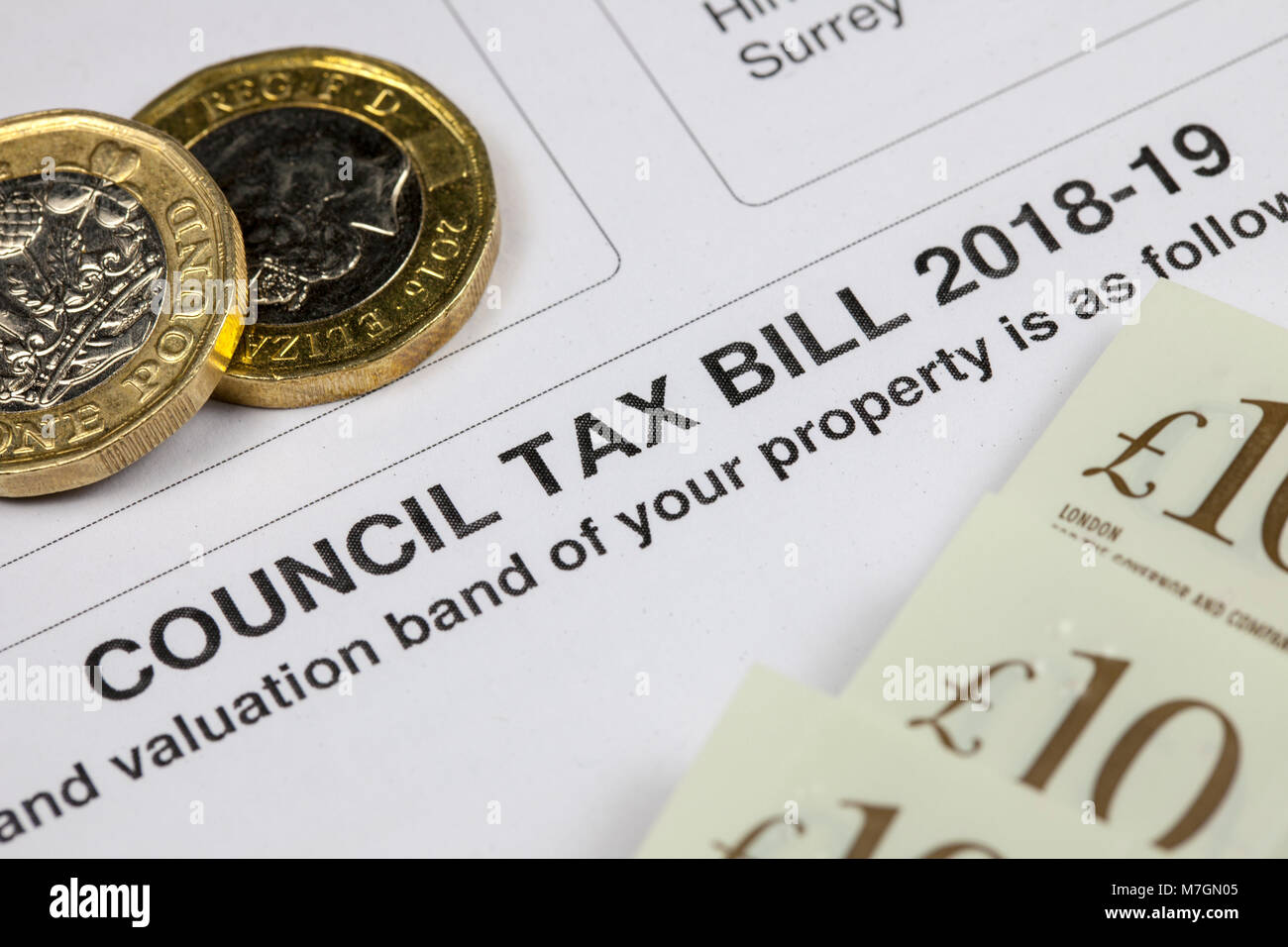 Council Tax Bill 2018-2019 Stock Photo