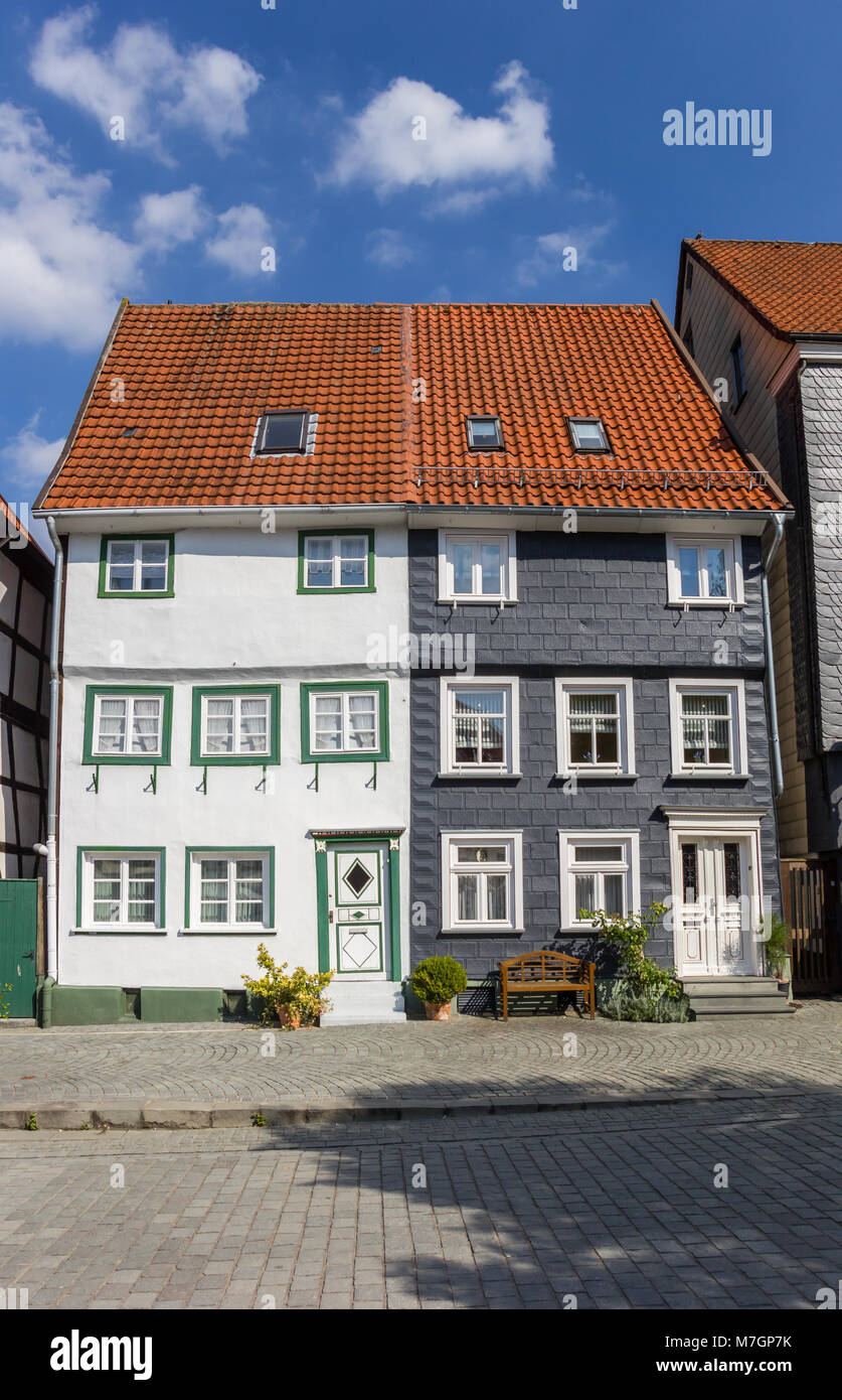 Facade of historic houses in Soest, Germany Stock Photo Alamy